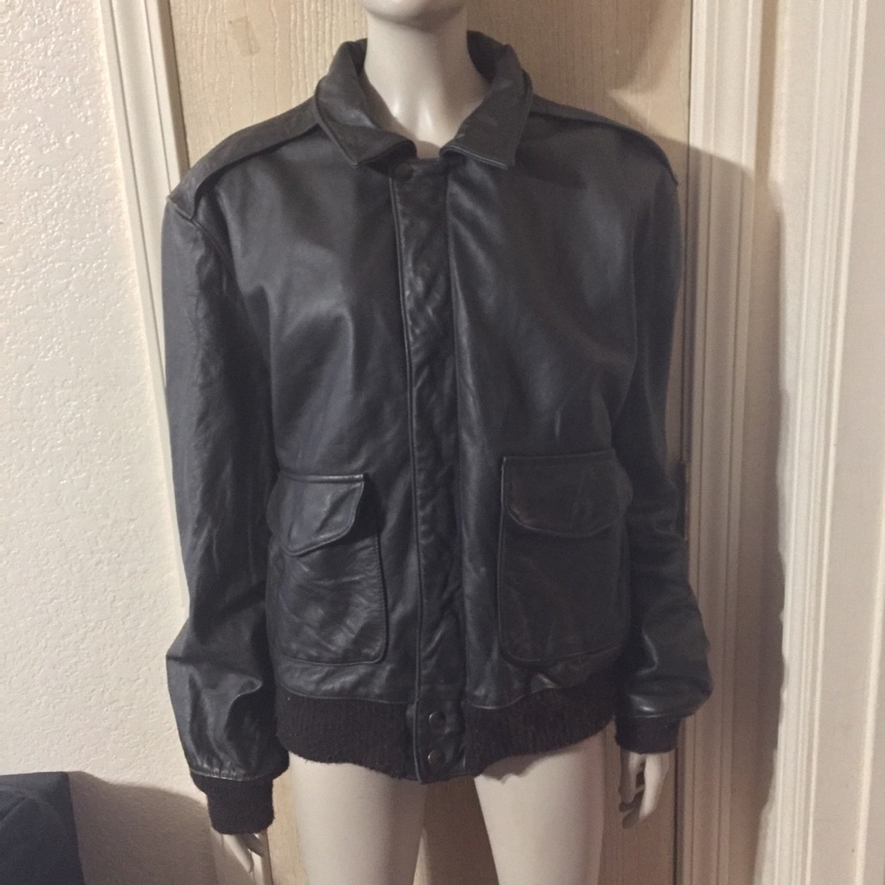 🔥Men’s A-2 Pilot Leather U.S Army Jacket🔥 - Picture 2 of 6